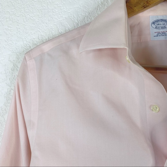 Brooks Brothers Extra Slim Fit Light Pink Button Down Shirt - Picture 3 of 7
